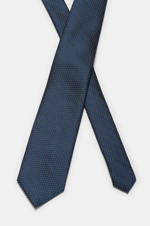 Jacquard Tie 7 cm Dark Blue - Image 2
