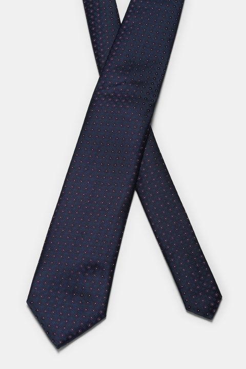 Jacquard Tie 7 cm Dark Blue - Image 2