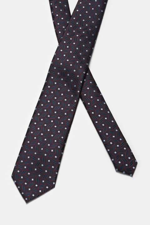 Jacquard Tie 7 cm Black - Image 2