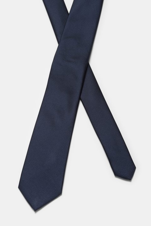 Jacquard Tie 7 cm Dark Blue - Image 2