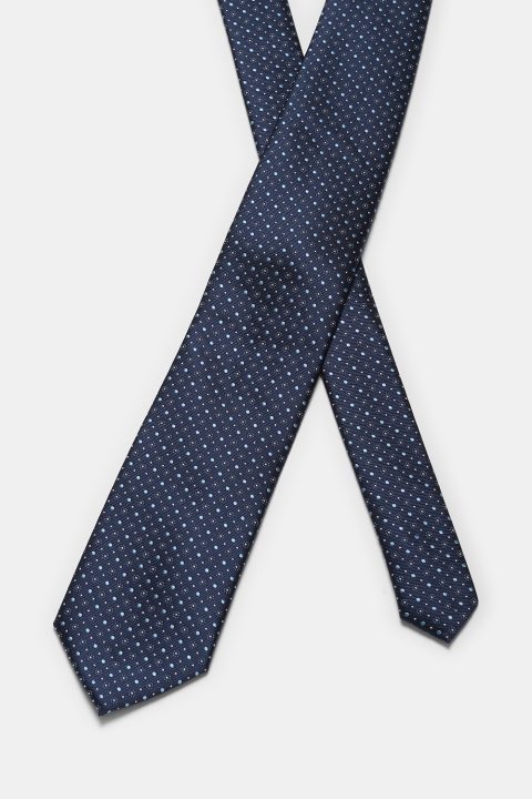 Jacquard Tie 7 cm Dark Blue - Image 2