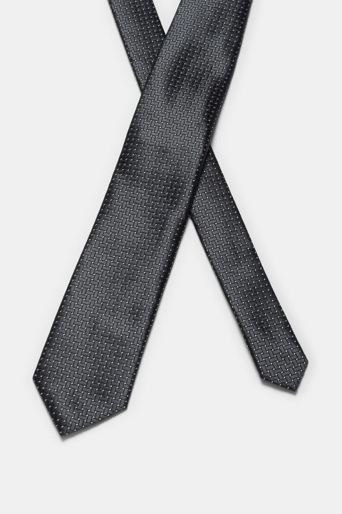 Jacquard Tie 7 cm Black - Image 2