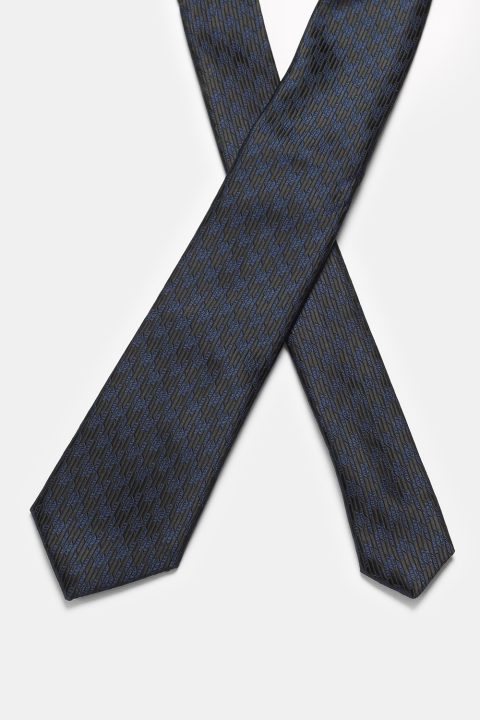 Jacquard Tie 7 cm Black - Image 2