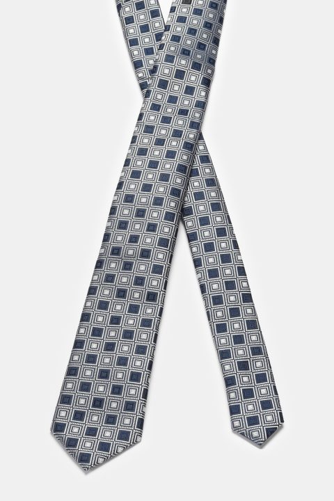 Jacquard Tie 7 cm Dark Blue - Image 2