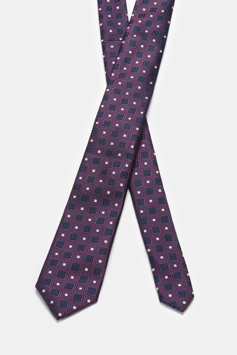 Jacquard Tie 7 cm Purple - Image 2