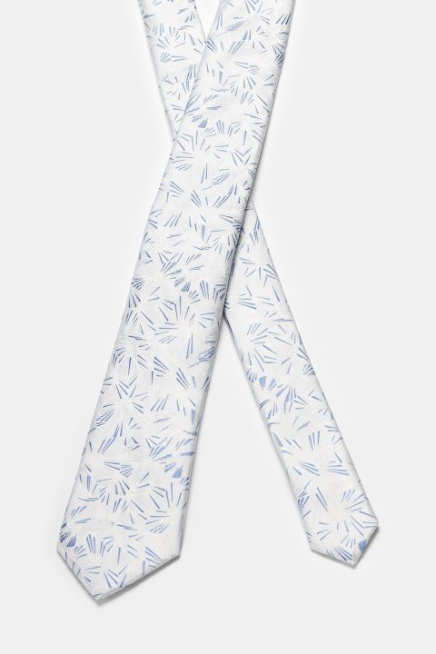 Jacquard Tie 7 cm White - Image 2