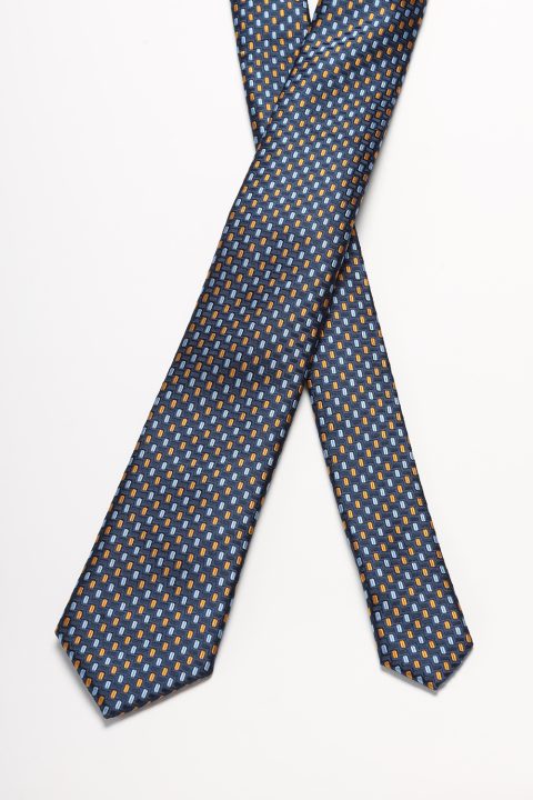 Jacquard Tie 7 cm Dark Blue - Image 2