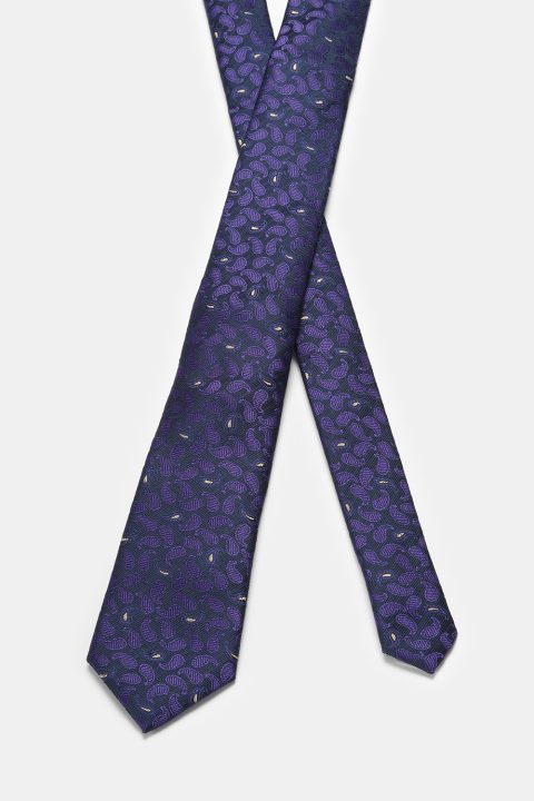 Jacquard Tie 7 cm Purple - Image 2