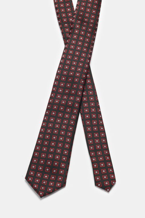 Jacquard Tie 7 cm Black - Image 2