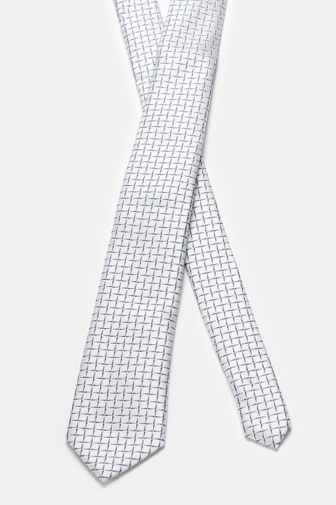 Jacquard Tie 7 cm White - Image 2