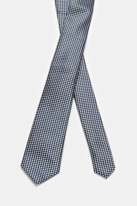 Jacquard Tie 7 cm Dark Blue - Image 2