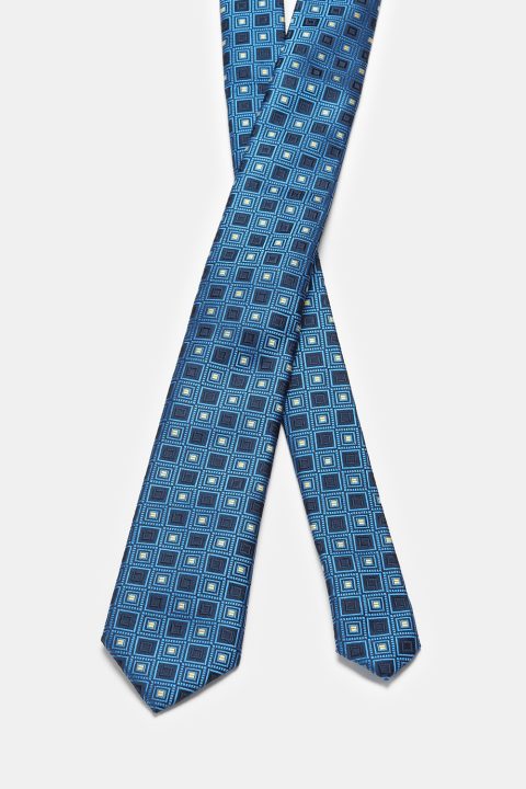 Jacquard Tie 7 cm Dark Blue - Image 2