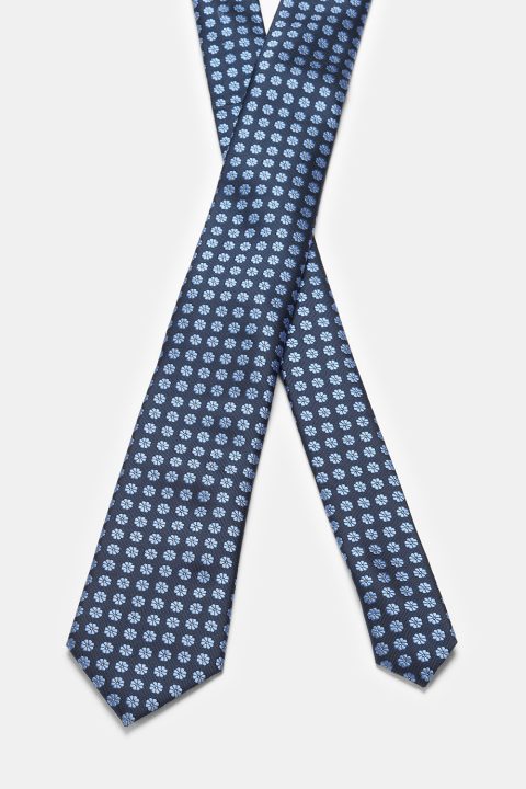 Jacquard Tie 7 cm Dark Blue - Image 2