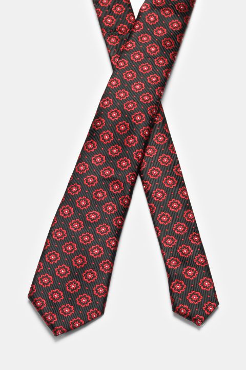 Jacquard Tie 7 cm Black - Image 2