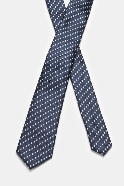 Jacquard Tie 7 cm Dark Blue - Image 2