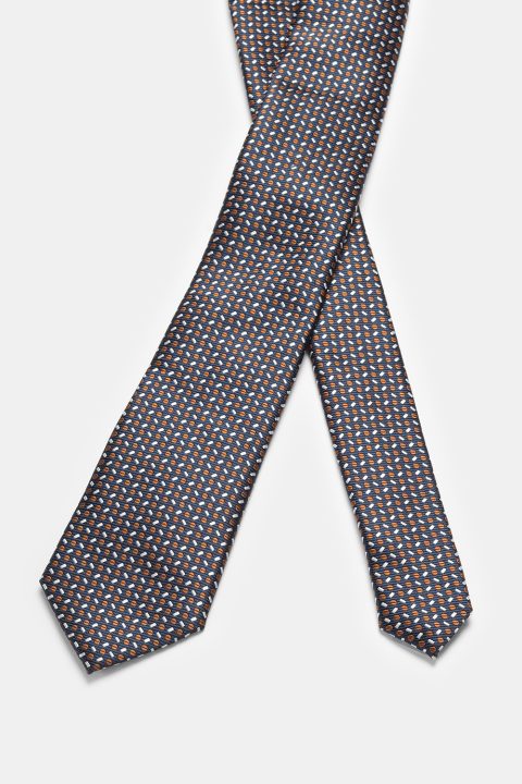 Jacquard Tie 7 cm Brown - Image 2