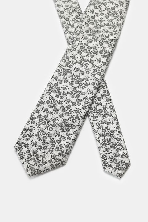 Jacquard Tie 7 cm Light Gray - Image 2