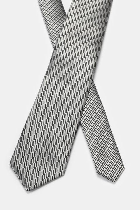 Jacquard Tie 7 cm Gray - Image 2