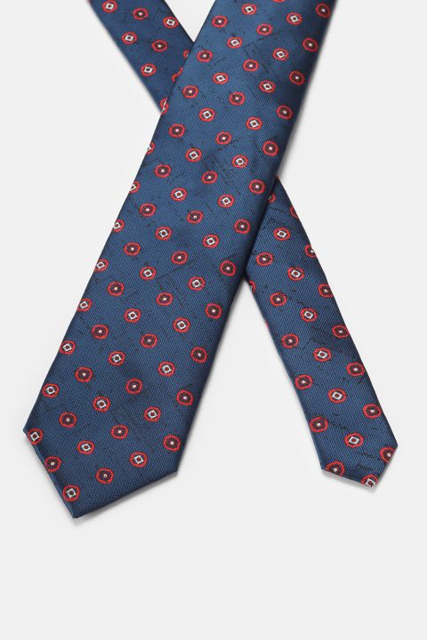 Jacquard Tie 7 cm Dark Blue - Image 2
