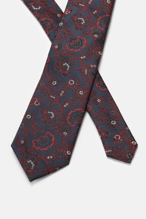 Jacquard Tie 7 cm Dark Blue - Image 2