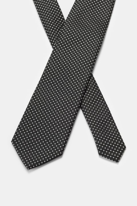 Jacquard Tie 7 cm Black - Image 2