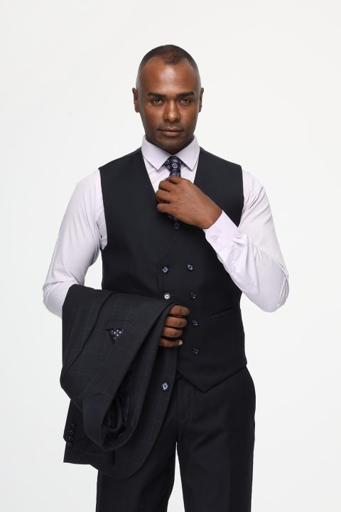 Slim Straight Fit Suit Dark Blue - Image 3