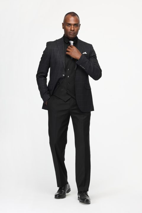 Slim Straight Fit Suit Gray