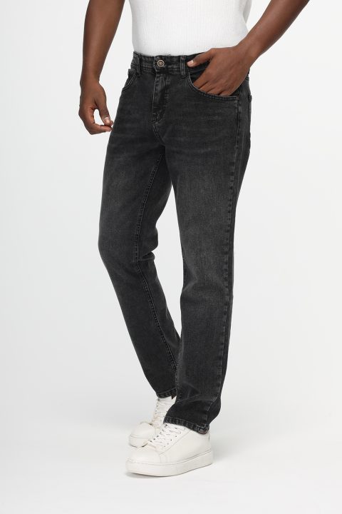 Slim Straight Fit Trousers Jeans Light Gray - Image 4