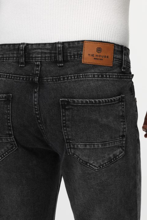 Slim Straight Fit Trousers Jeans Light Gray - Image 5