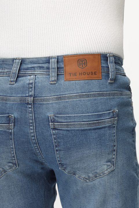 Slim Straight Fit Trousers Jeans Light Blue - Image 5