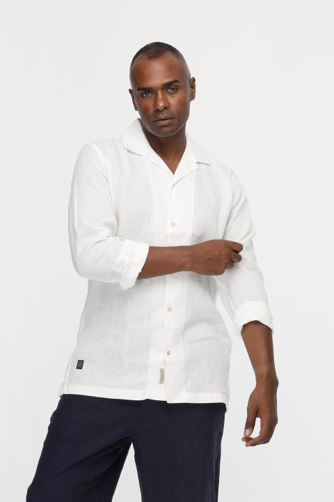New Fit Linen Shirt Off White - Image 3