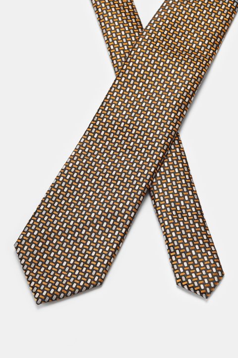 Jacquard Tie 7 cm Yellow - Image 2