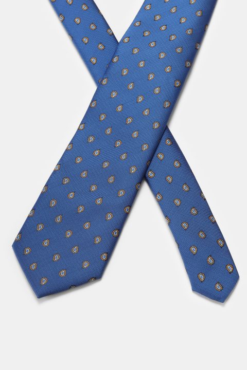 Jacquard Tie 7 cm Blue - Image 2