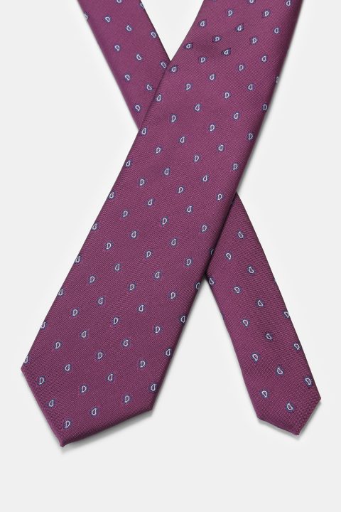 Jacquard Tie 7 cm Purple - Image 2