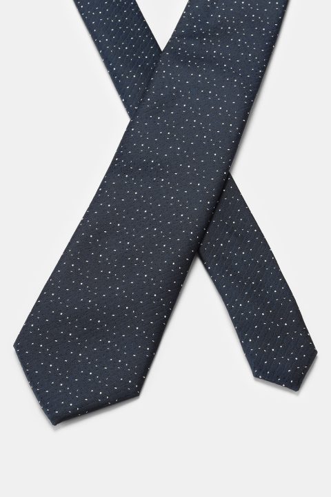 Jacquard Tie 7 cm Dark Blue - Image 2