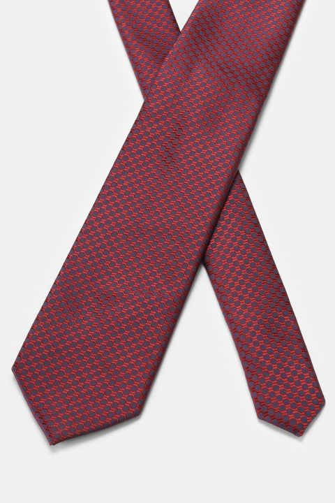 Jacquard Tie 7 cm Maroon - Image 2