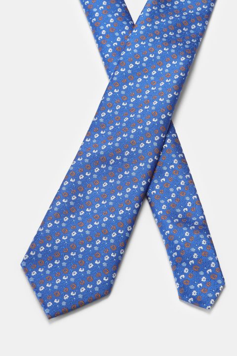 Jacquard Tie 7 cm Blue - Image 2