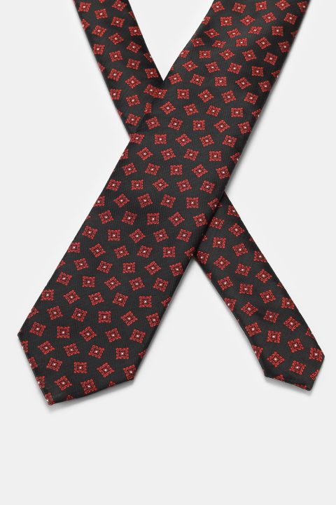 Jacquard Tie 7 cm Black - Image 2