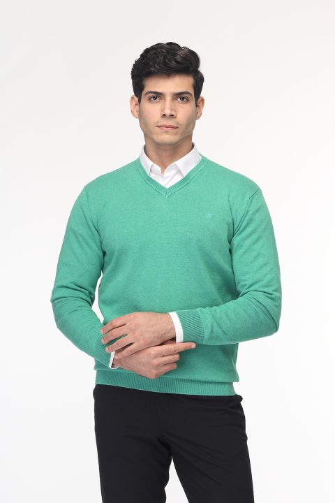 Regular Fit Pullover V Light Green
