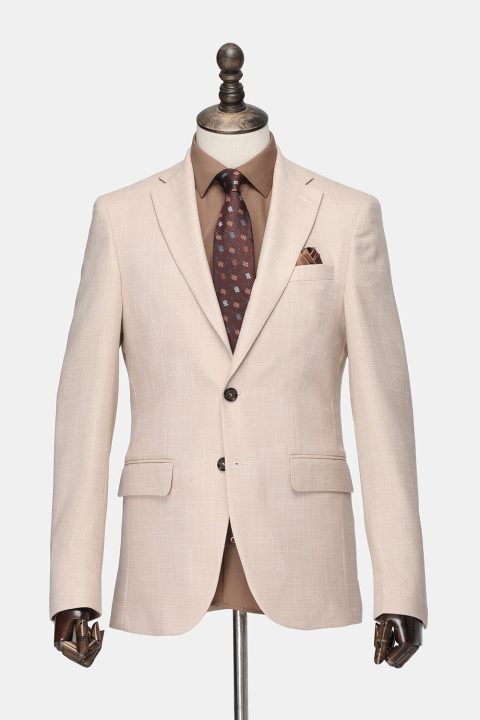 Slim Fit Suit Beige - Image 3