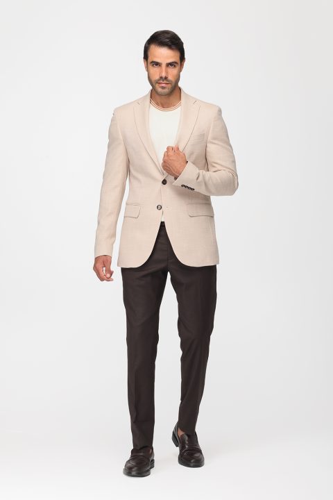 Slim Fit Suit Beige