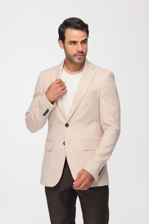 Slim Fit Suit Beige - Image 3