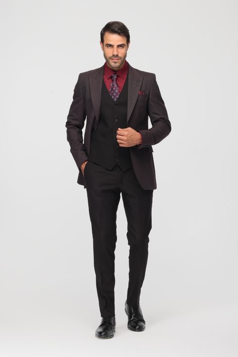Slim Fit Suit Purple
