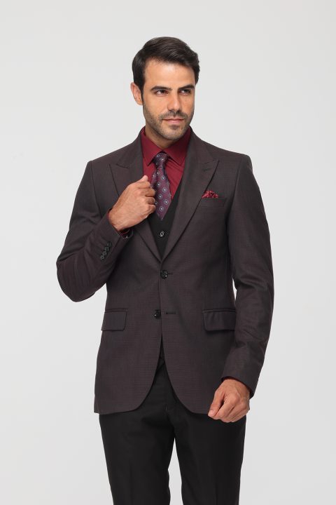 Slim Fit Suit Purple - Image 4