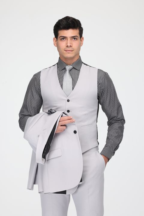 Slim Fit Suit Gray - Image 3