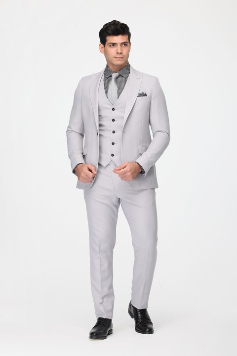 Slim Fit Suit Gray