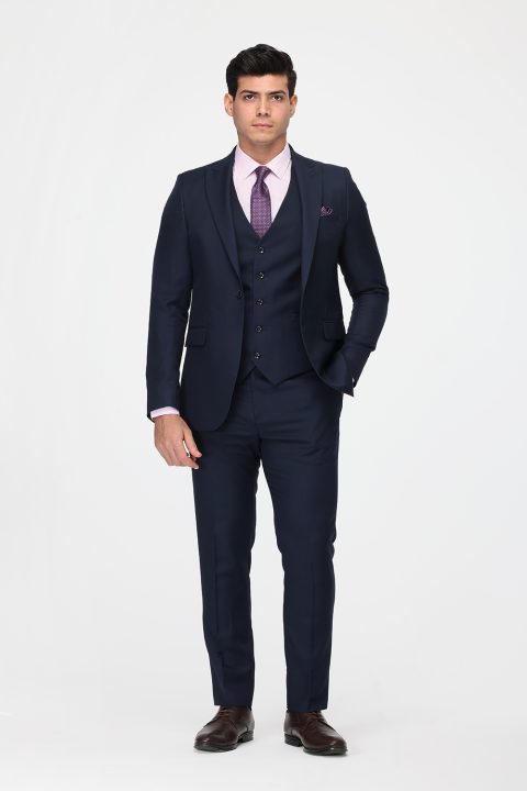 Slim Fit Suit Dark Blue
