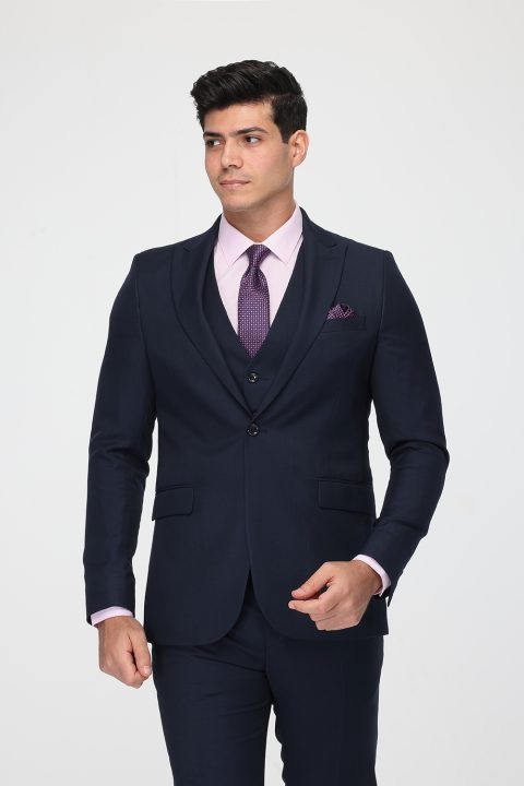 Slim Fit Suit Dark Blue - Image 4