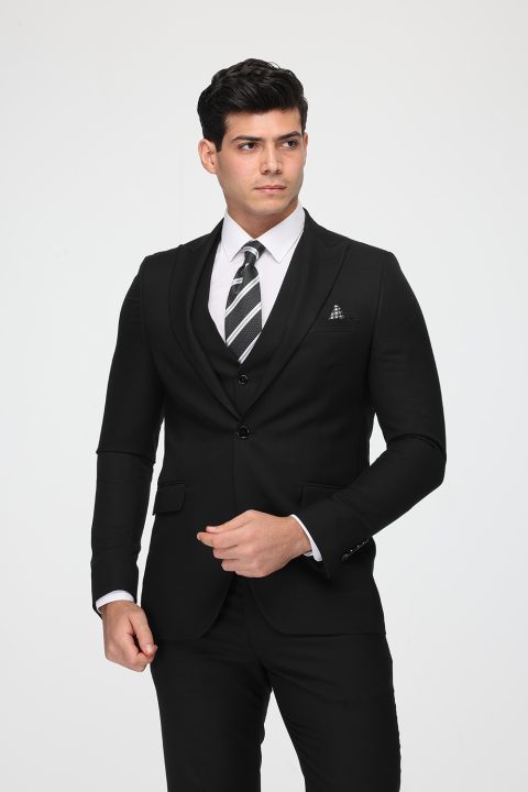 Slim Fit Suit Black - Image 4