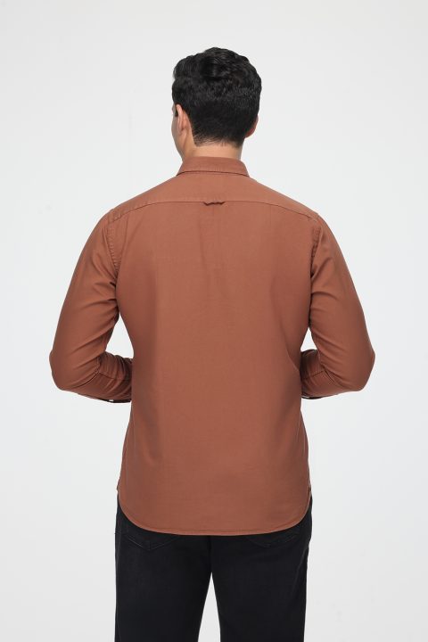 New Fit Shirt Oxford Orange 100% Cotton - Image 5